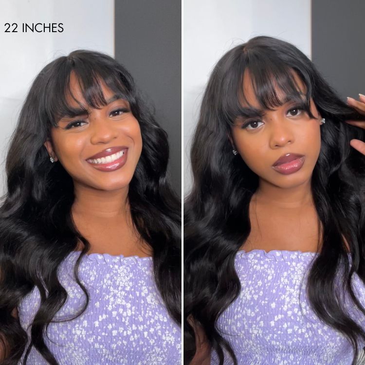 Exclusive Sale | Luvme All-Day Comfort™ Wig Loose Body Wave Glueless 7x6 Closure HD Lace Human Hair Wig with Bangs Pre-Cut Lace
