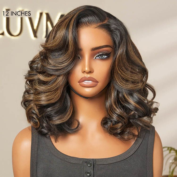 Luvme All-Day Comfort™ Wig 200% Density Brown Highlight Loose Body Wave Glueless Minimalist HD Lace Wig Pre-Cut Lace