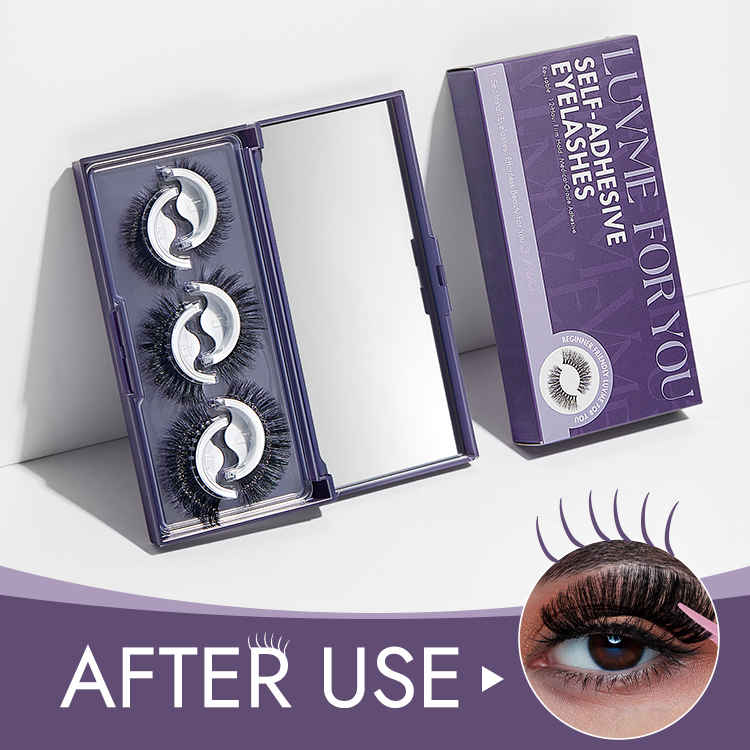 Luvme Self-Adhesive Eyelashes, No Glue Needed, 3-in-1 Multi-Style Pack