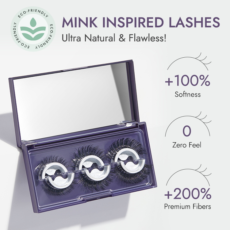 Luvme Self-Adhesive Eyelashes, No Glue Needed, 3-in-1 Multi-Style Pack