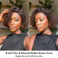 Trendy Short Cut Curly Minimalist HD Lace Glueless Side Part Wig 100% Human Hair