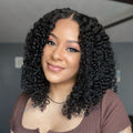 Curtain Bangs Jerry Curly Glueless Y-Shape HD Lace Wig - US Only