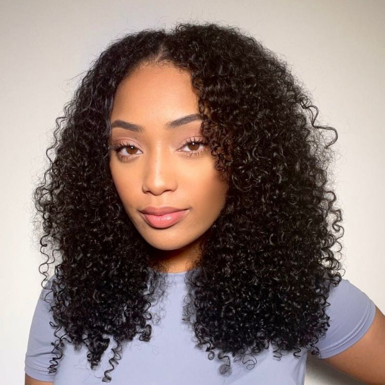 VIP DAY ONLY | 16 Inches Curtain Bangs Jerry Curly Glueless Y-Shape HD Lace Wig - US Only