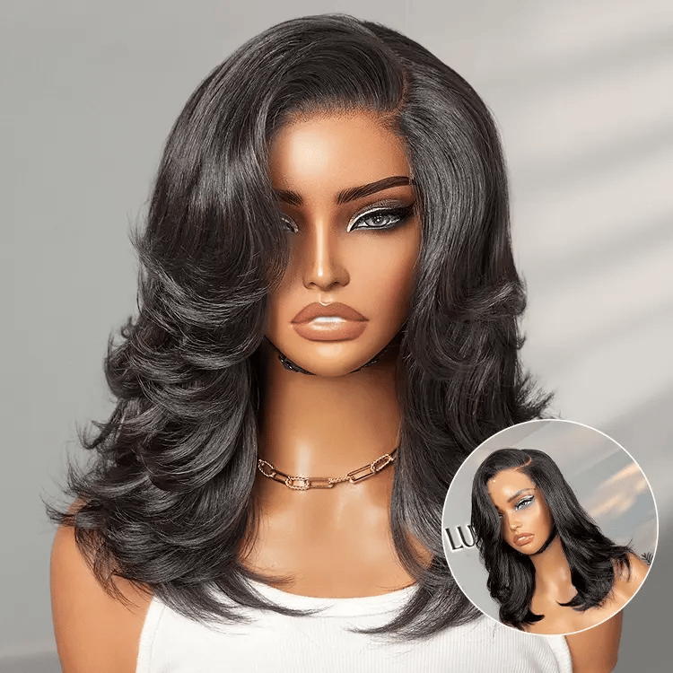 Shake Shape™ | Effortlessly Chic Layered Haircut Wavy Glueless HD Minimalist Lace Short Wig