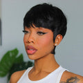 New Customers Only | Throw On & Go Short Cut with Bangs Wig Ultra Comfort Cotton Cap Glueless Wig Hair Loss Friendly