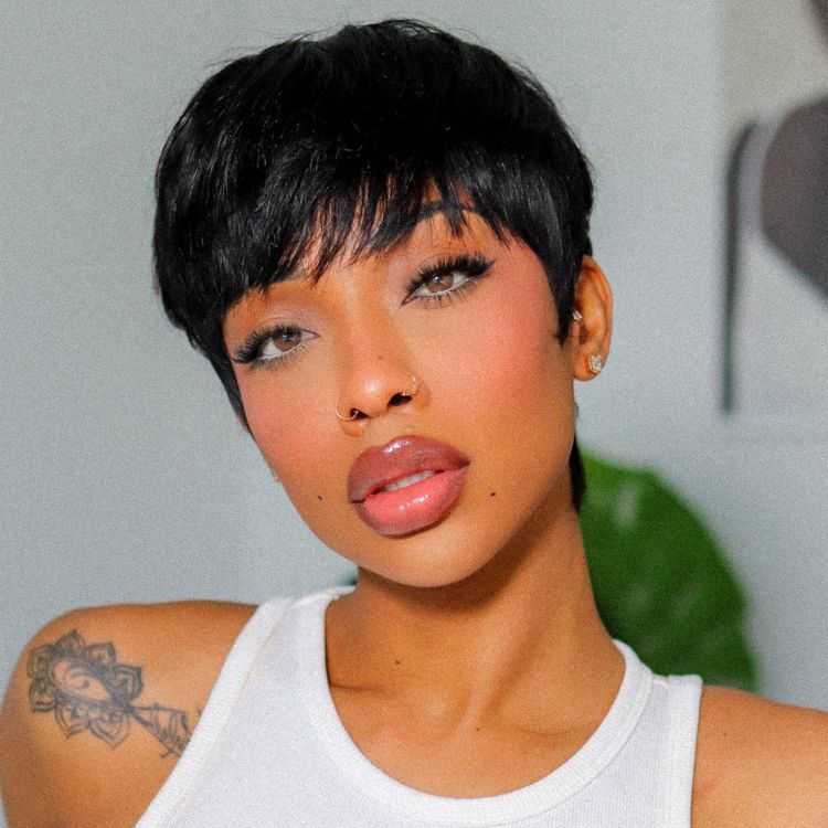Weekly Special | Throw On & Go Short Cut with Bangs Ultra Comfort Cotton Cap Glueless Wig Hair Loss Friendly - US Only