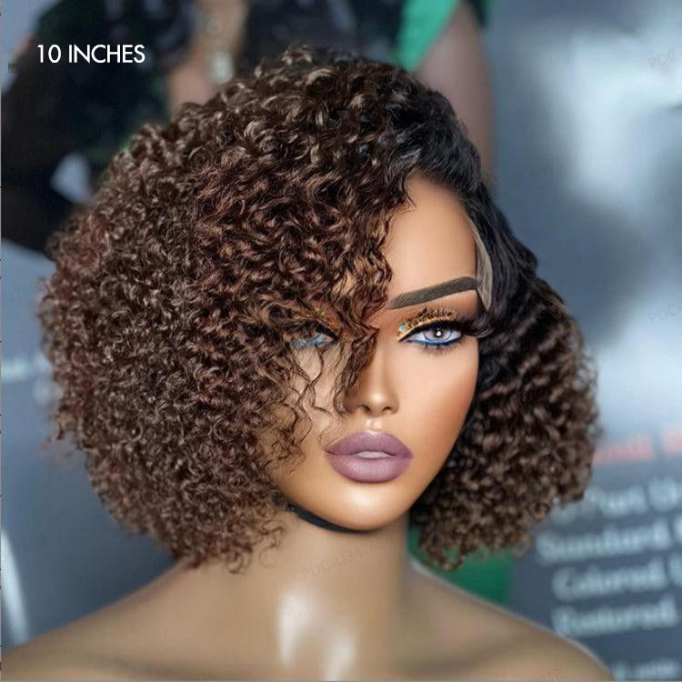 48H Delivery | Ombre Brown Fluffy Kinky Curl Glueless Minimalist HD Lace Wig Ready to Go -US ONLY