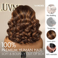 Luvme Hair 180% Density Elegant Brown Ombre Loose Wave Minimalist HD Lace Glueless Short Wig 100% Human Hair Pre-Cut Lace