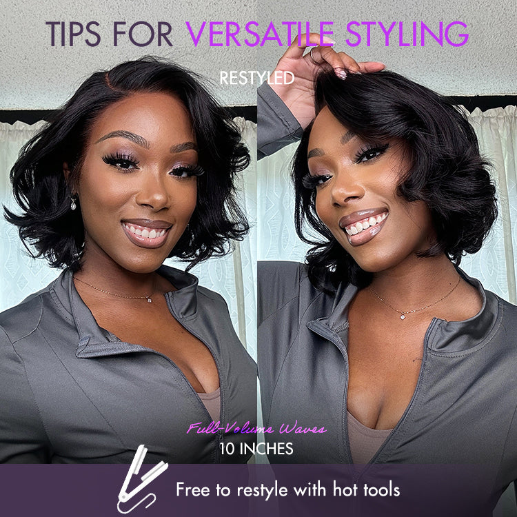 New Customers Only | Limited Design | Toffee Brown Mix Blonde / Natural Black Layered Cut Glueless 5x5 Closure Lace Bob Wig