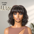 Exclusive Sale | Put On and Go Realistic Glueless Yaki Straight Bob with Bangs Minimalist Lace Wig 100% Human Hair