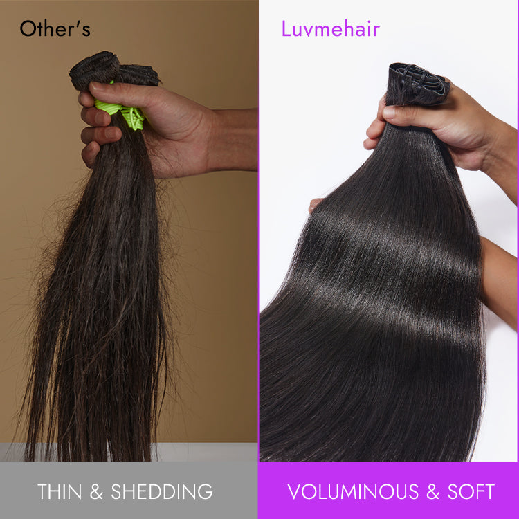 Luvme Too Easy Texture™ Yaki Straight 100% Virgin Human Hair Bundles 1pc / 3pcs