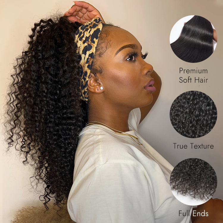 Luvme Too Easy Texture™ Wig 180% Density Water Wave Glueless Headband Wig Flexi-Fit Drawstring (Get Free Trendy Headbands)