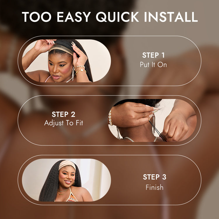 Luvme Too Easy Texture™ Wig 180% Density Water Wave Glueless Headband Wig Flexi-Fit Drawstring (Get Free Trendy Headbands)