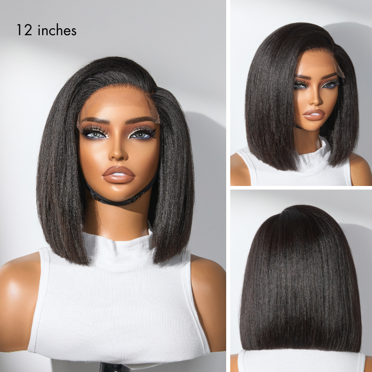 Crazy Wednesday | Ultra Natural Glueless Minimalist HD Lace C Part Bob Wig 100% Human Hair | Classic & Chic
