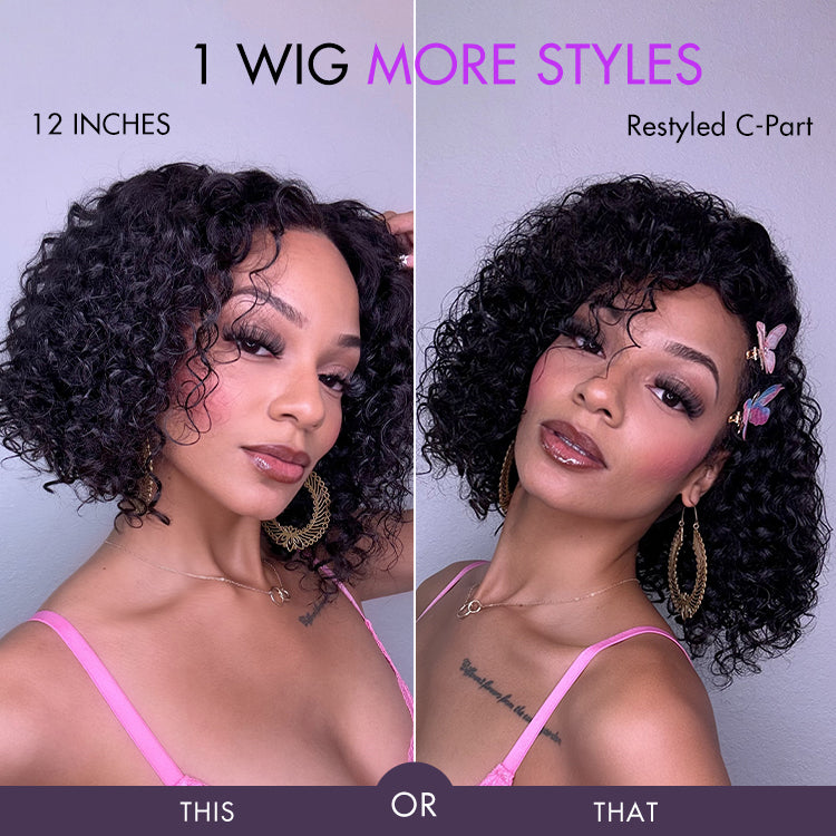 Crazy Wednesday | Brown Highlight / Natural Black / Blonde Highlight Deep Curly Glueless 5x5 Closure Pre-Cut Lace Wig Breathable Cap
