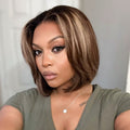 Crazy Wednesday | Blonde Highlight Short Layered Bob Wig Glueless 5x5 Closure Pre-Cut Lace Wig All Head Sizes Fit Cap