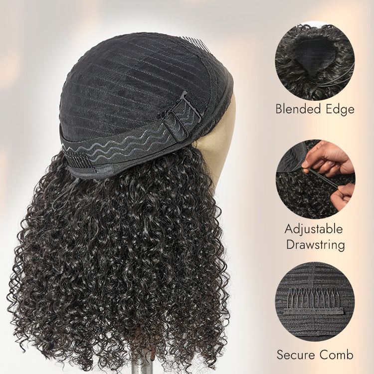 New Customers Only | Luvme Too Easy Texture™ 3-In-1 Half Wig Kinky Curly / Yaki Straight / Messy Burmese Curly Glueless Flexi-Fit Drawstring Wig