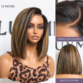Luvme All-Day Comfort™ Wig Brown Highlight Blunt Cut Bob Glueless Minimalist HD Lace Wig Pre-Cut Lace