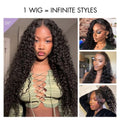 Weekly Special | PreMax 180% / 250% Water Wave Glueless Flexi-Fit Drawstring 13x4 Frontal Lace Fluffy Curly Wig Pre-Cut Lace