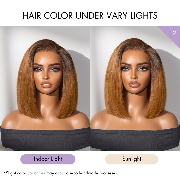 Luvme All-Day Comfort™ Wig Ombre Ginger Blunt Cut Bob Glueless Minimalist HD Lace Wig Pre-Cut Lace