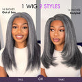 Crazy Wednesday | Salt and Pepper Straight Glueless Minimalist HD Lace T Part Grey Wig Pre-Cut Lace