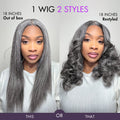 Crazy Wednesday | Salt and Pepper Straight Glueless Minimalist HD Lace T Part Grey Wig Pre-Cut Lace