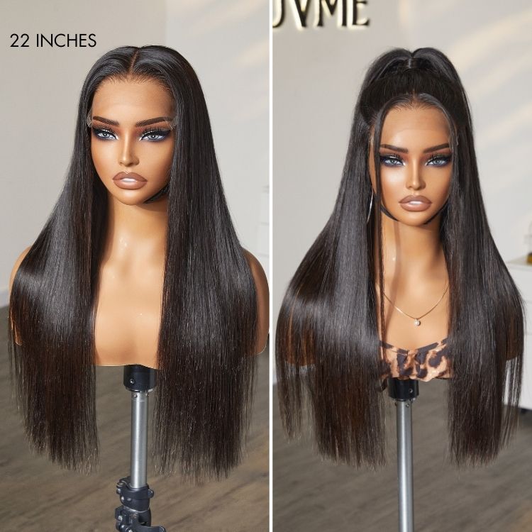 PreMax Wigs - Flexi-Fit Drawstring Cap Silky Straight Glueless 13x4 Frontal Lace Human Hair Wig Pre-Cut Lace