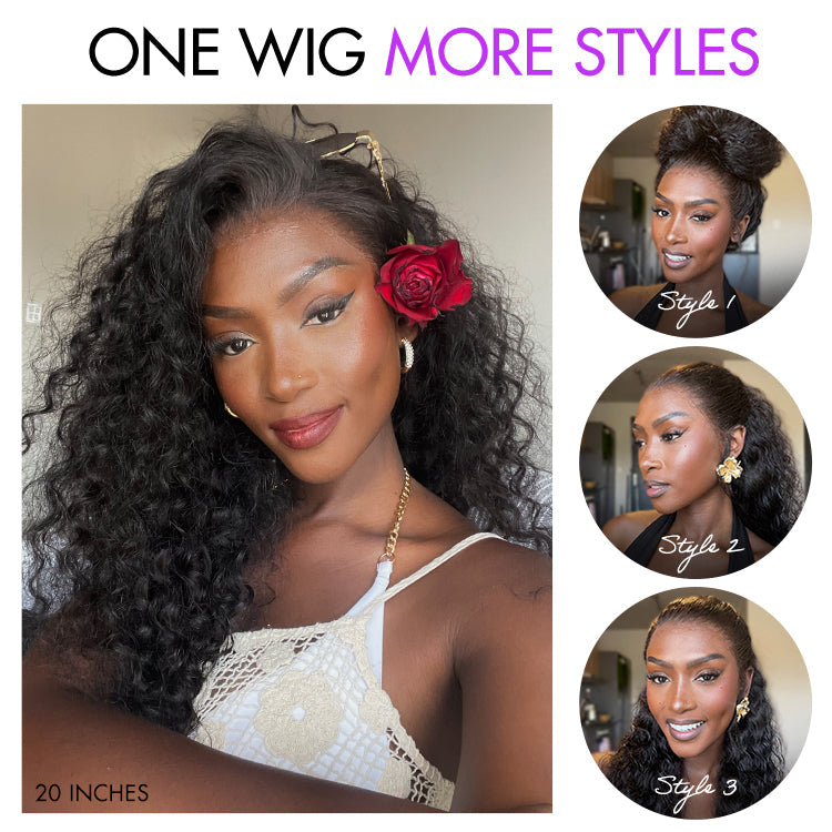 48H Delivery | Water Wave 360 Lace Flexi-Fit Invisi Drawstring Cap Long Wig 100% Human Hair Pre-bleached & Pre-plucked & Pre-Cut Lace -US ONLY