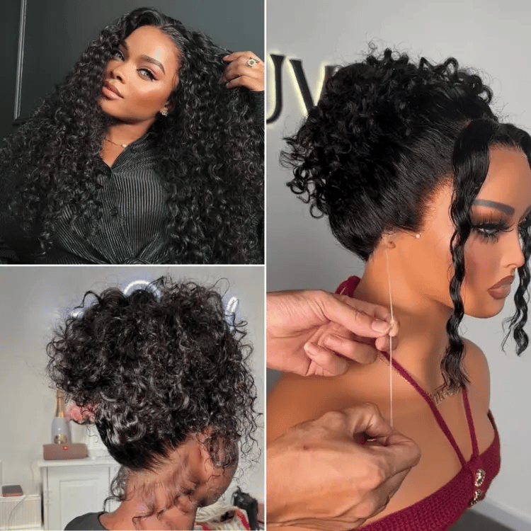 48H Delivery | Water Wave 360 Lace Flexi-Fit Invisi Drawstring Cap Long Wig 100% Human Hair Pre-bleached & Pre-plucked & Pre-Cut Lace -US ONLY