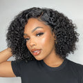 Crazy Wednesday | Trendy Short Cut Curly Minimalist HD Lace Glueless Side Part Wig 100% Human Hair