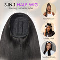 Luvme Too Easy Texture™ Wig 180% Density Yaki Straight Glueless Flexi-Fit Drawstring 3-In-1 Half Wig Human Hair