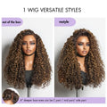 Weekly Special | Luvme All-Day Comfort™ Wig PartingMax Brown Highlights Funmi Curly 7x6 Closure HD Lace Glueless Wig Pre Cut Lace
