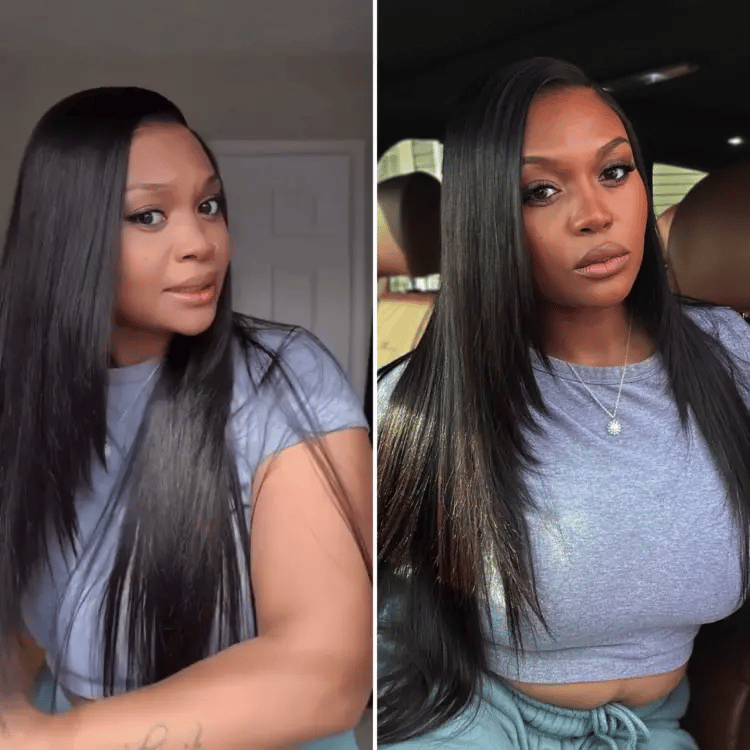 New Customers Only | Luvme All-Day Comfort™ Wig Layered Light Yaki Straight / Loose Body Wave Glueless 7x6 Closure HD Lace Human Hair Wig Pre-Cut Lace