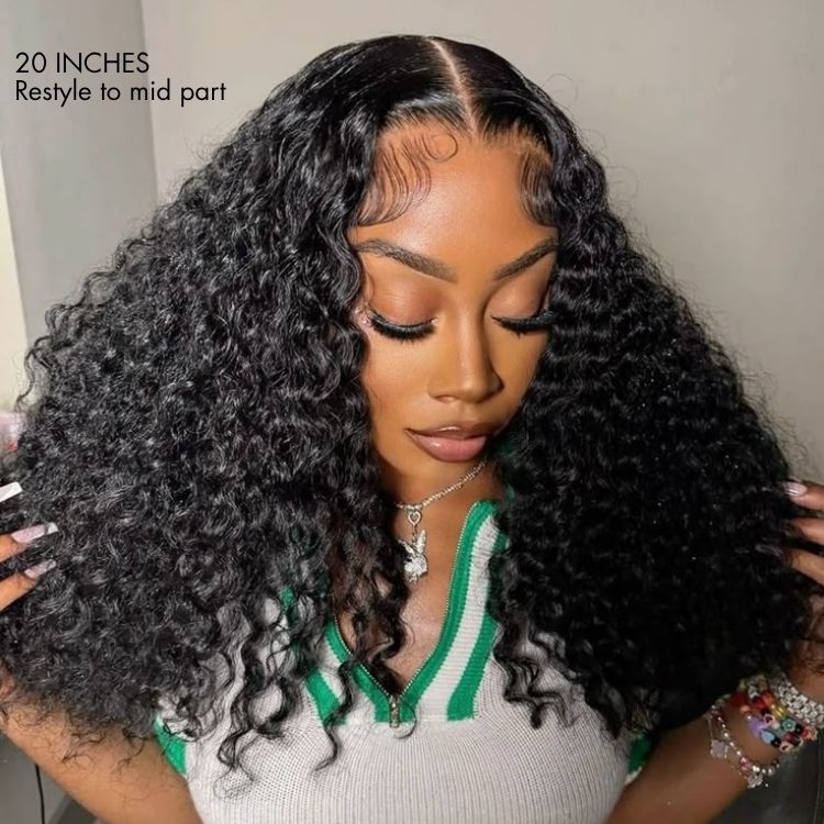 Wet and Wavy 5x5 Closure Pre-Cut Lace Water Wave Wig Glueless Side Part Human Hair Wig Breathable Cap