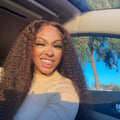 18 Inches=$139.9 | Brown Water Wave 5x5 Closure Lace Glueless Mid Part Long Wig 100% Human Hair