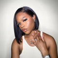 Weekly Special | Super Natural C Part Natural Black / Blonde Highlight Glueless Lace Bob Wig 100% Human Hair