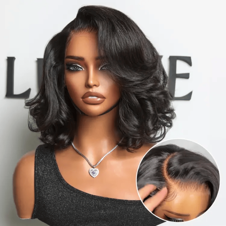 PreMax Loose Body Wave Short Bob Wig Glueless 13x4 Frontal Lace Human Hair Wig Pre-Cut Lace