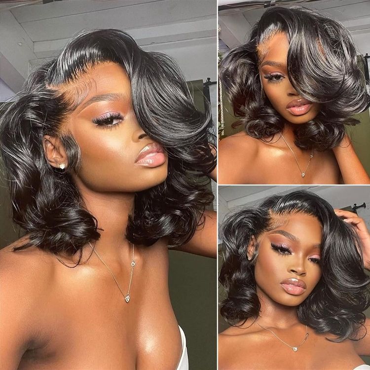 Crazy Wednesday | PreMax Loose Body Wave Short Bob Wig Glueless 13x4 Frontal Lace Human Hair Wig Pre-Cut Lace