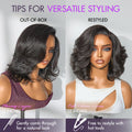 Crazy Wednesday | Natural Look Yaki Texture Layered Bangs Bob Wig Glueless Minimalist HD Lace Human Hair Wig Pre-Cut Lace