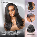 Crazy Wednesday | Natural Look Yaki Texture Layered Bangs Bob Wig Glueless Minimalist HD Lace Human Hair Wig Pre-Cut Lace