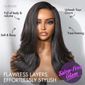 Natural Look Yaki Texture Layered Bangs Bob Wig Glueless Minimalist HD Lace Human Hair Wig Pre-Cut Lace