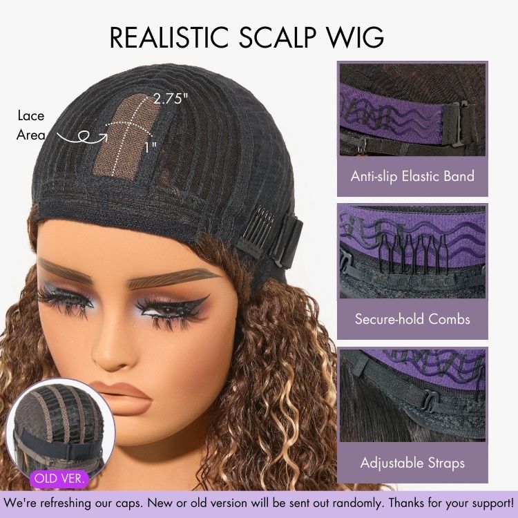 Special Deal | Ash Blonde Highlights Yaki Blunt Cut Bob Wig with Bangs Glueless Minimalist Lace Short Wig Breathable Cap