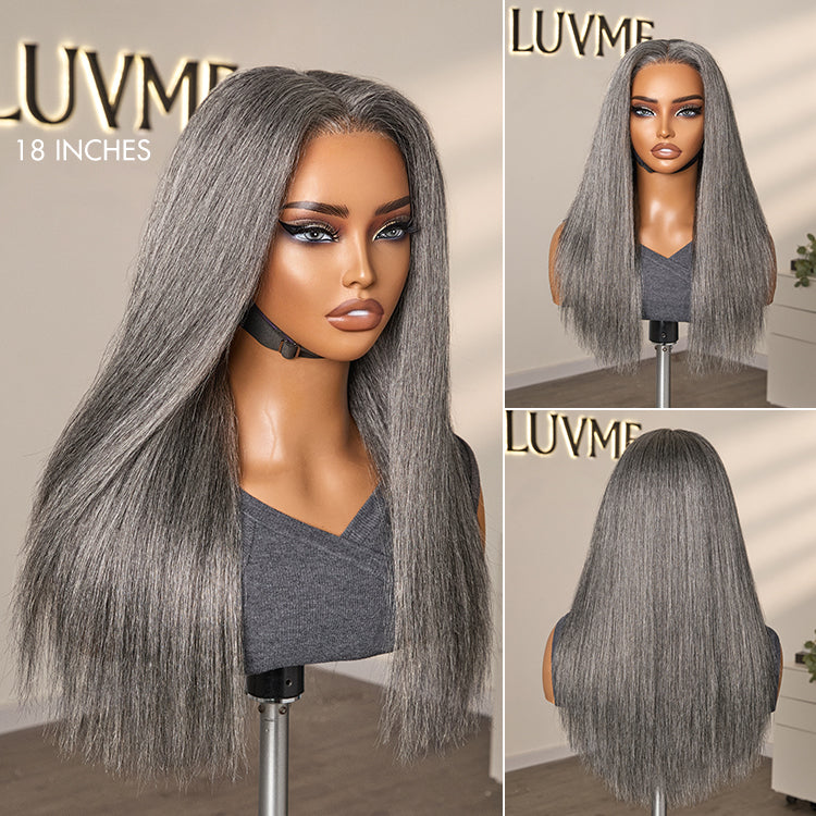 Crazy Wednesday | Salt and Pepper Straight Glueless Minimalist HD Lace T Part Grey Wig Pre-Cut Lace