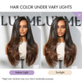 Luvme All-Day Comfort™ Wig 180% Density Ombre Brown Layered Light Yaki Straight Glueless 7x6 Closure HD Lace Human Hair Long Wig Pre-Cut Lace