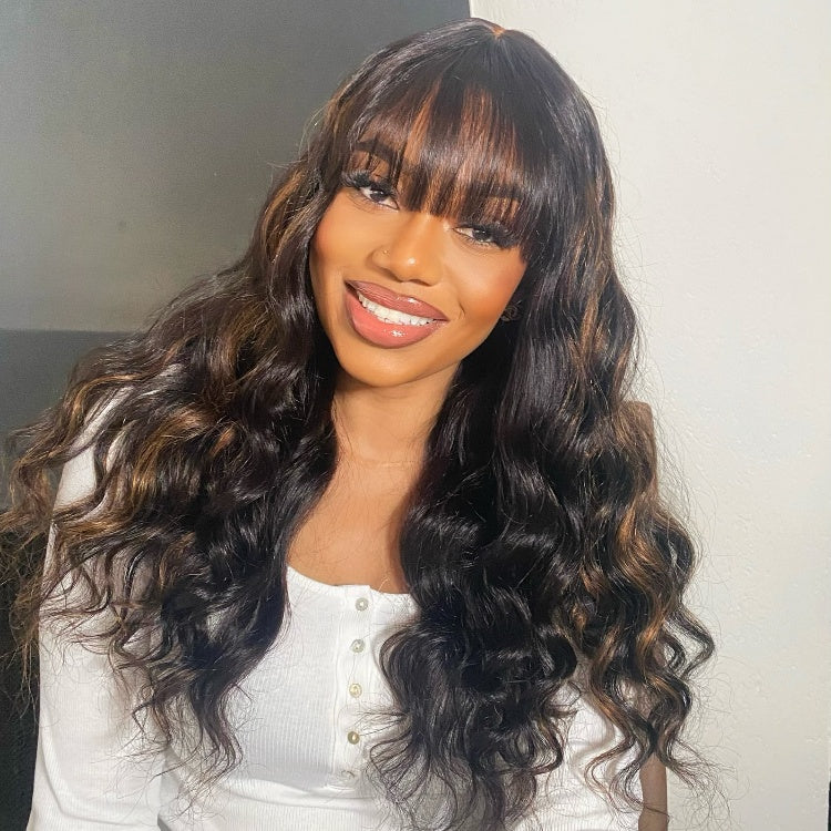 Weekly Special | True Scalp Blonde Highlight Loose Wave Glueless Minimalist Lace Wig with Bangs