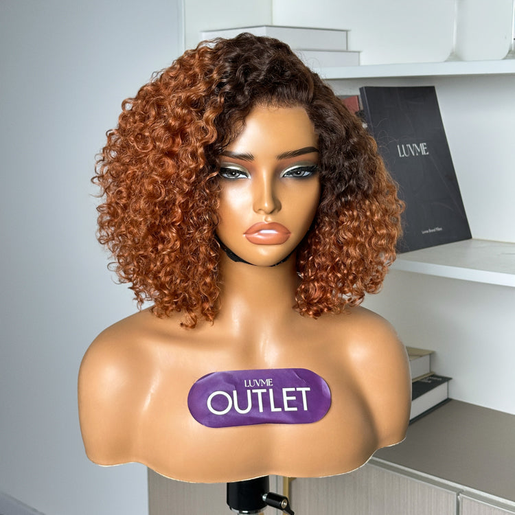 VIP ONLY | Ombre Brown Curly Minimalist HD Lace Glueless Side Part Wig 100% Human Hair