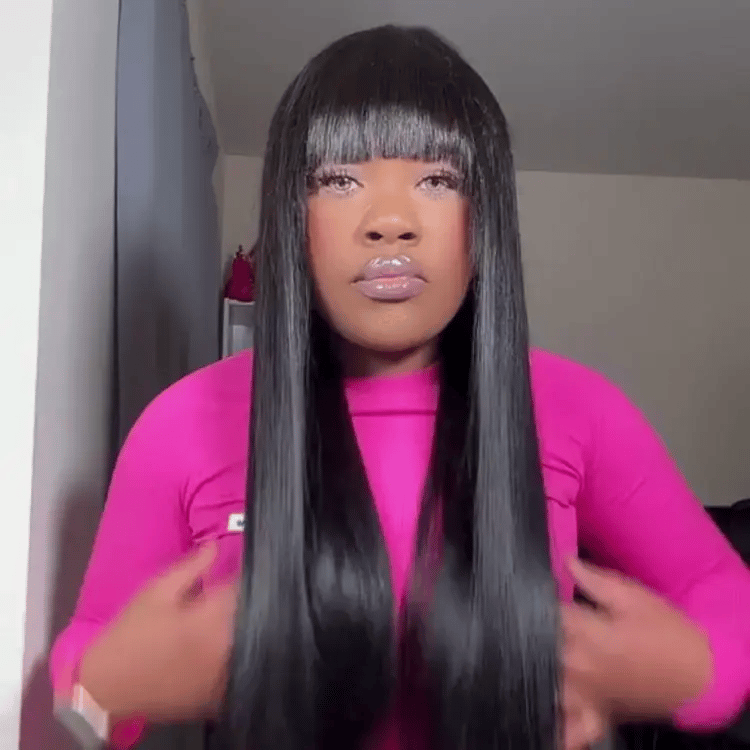22 inches = $159.9 | Yaki Straight Ultra Natural Minimalist Lace Long Wig with Bangs
