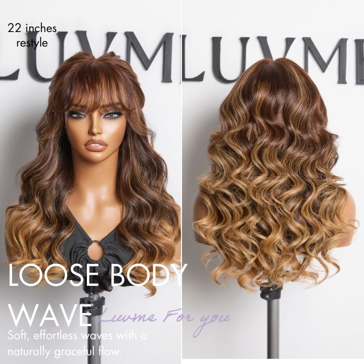 Weekly Special | Luvme All-Day Comfort™ Wig Ombre Blonde Highlight Loose Body Wave Glueless 7x6 Closure HD Lace Human Hair Wig with Bangs Pre-Cut Lace