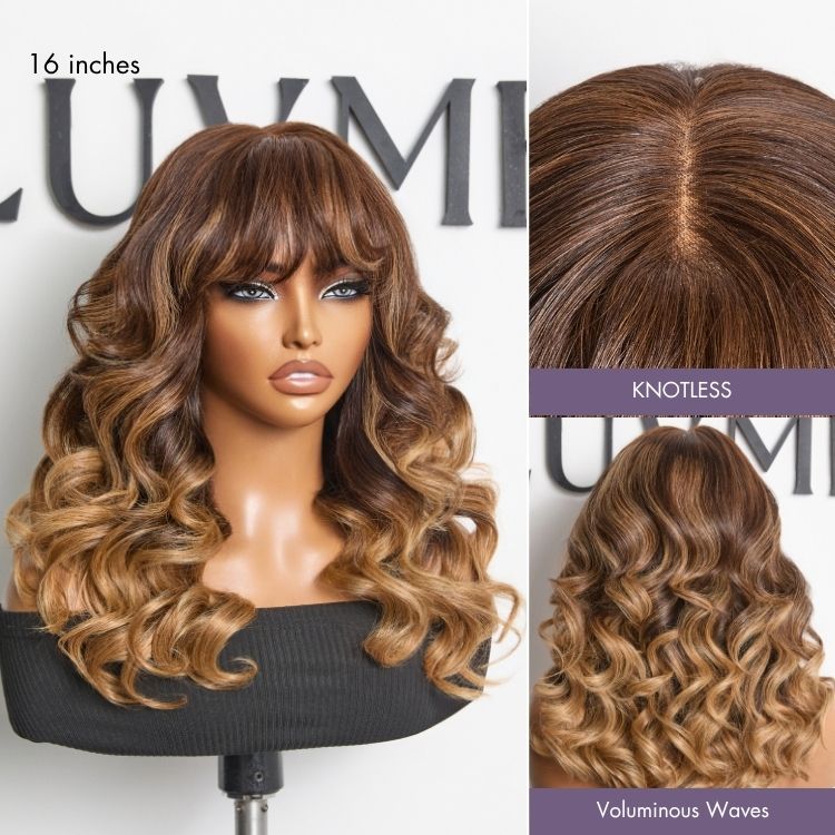 Luvme All-Day Comfort™ Wig 180% Density Loose Body Wave Glueless 7x6 Closure HD Lace Human Hair Wig with Bangs Pre-Cut Lace