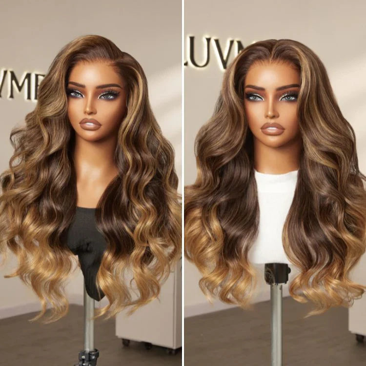 Luvme All-Day Comfort™ Wig 180% Density Loose Body Wave Glueless 7x6 Closure HD Lace Human Hair Wig with Bangs Pre-Cut Lace